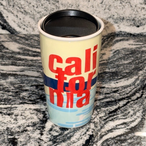 Starbucks Other - Starbucks 12oz 355mL California Travel Tumbler Mug Palm Trees Sun Design w/ Lid